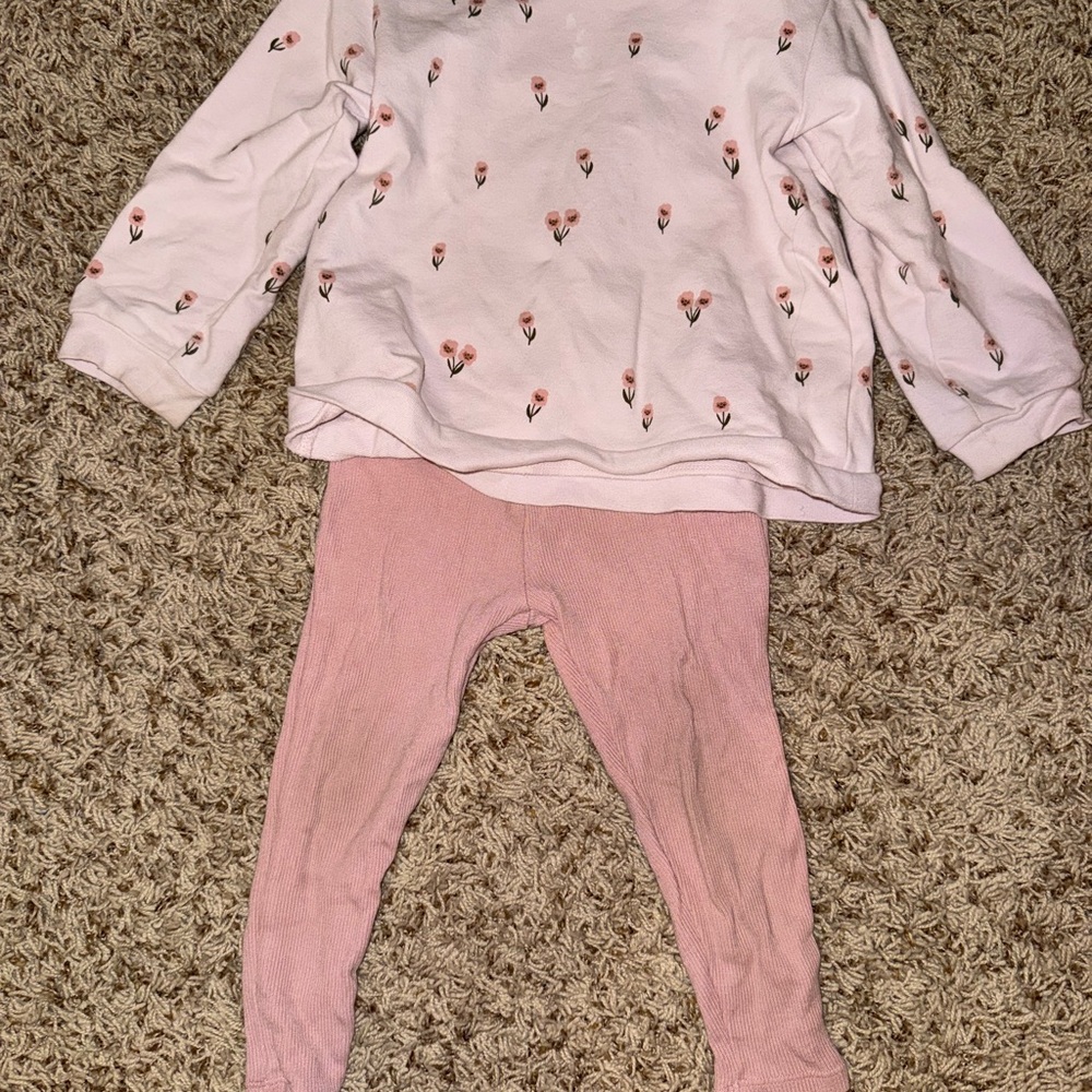 Angel Dear Pink Floral Kids Matching Set 2T